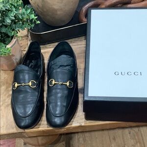 Gucci Black Leather women Loafers